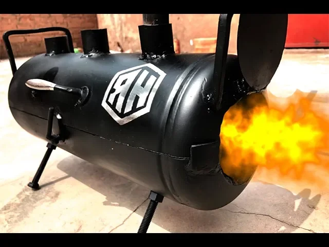 making a simple forge using empty fire extinguisher cylinder